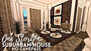 [ roblox bloxburg ] no gamepass one story suburban house ꒰ tour & build ꒱ - itapixca builds