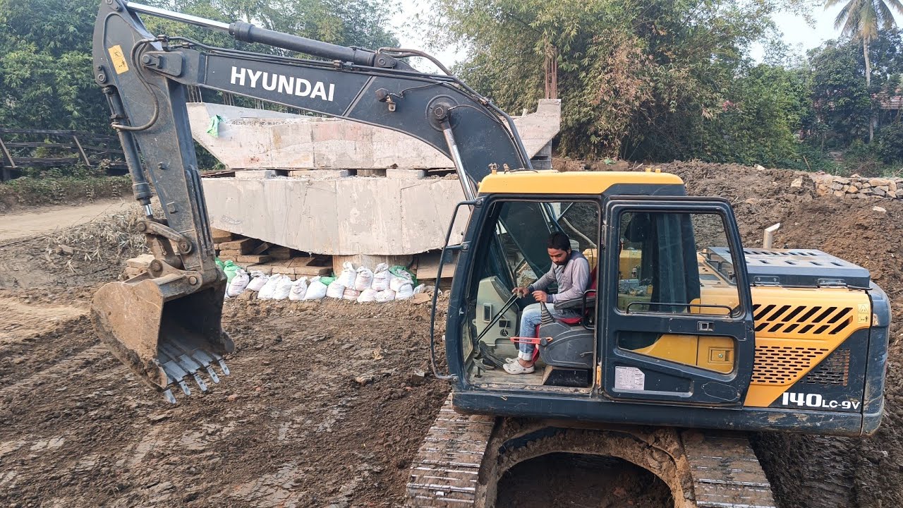 Operating jcb3dx backhoe excavator soil marching skill 