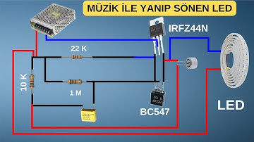SESE DUYARLI ŞERİT LED YAPIMI | MÜZİK İLE YANİP SÖNEN LED