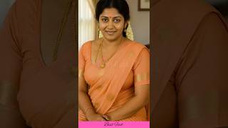 Traditional South Indian Woman In Elegant Orange Saree With Graceful Smile
