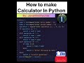 How to make calculator in Python |#python |@Javamindtechie
