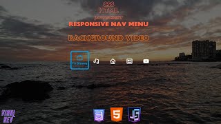 HTML-CSS Animated Floating  Navigation Menu with Video Background -Project Code Download Available -