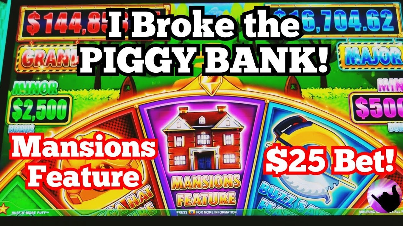 High Limit Mansions Feature! Breaking the Piggy Bank with Jackpots! YouTube