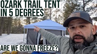Ozark Trail Instant Canopy Tent in 5 Degree Colorado Camping