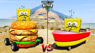 SpongeBob Boatmobile vs SpongeBob Burger Car - GTA 5 Mods Which is best?