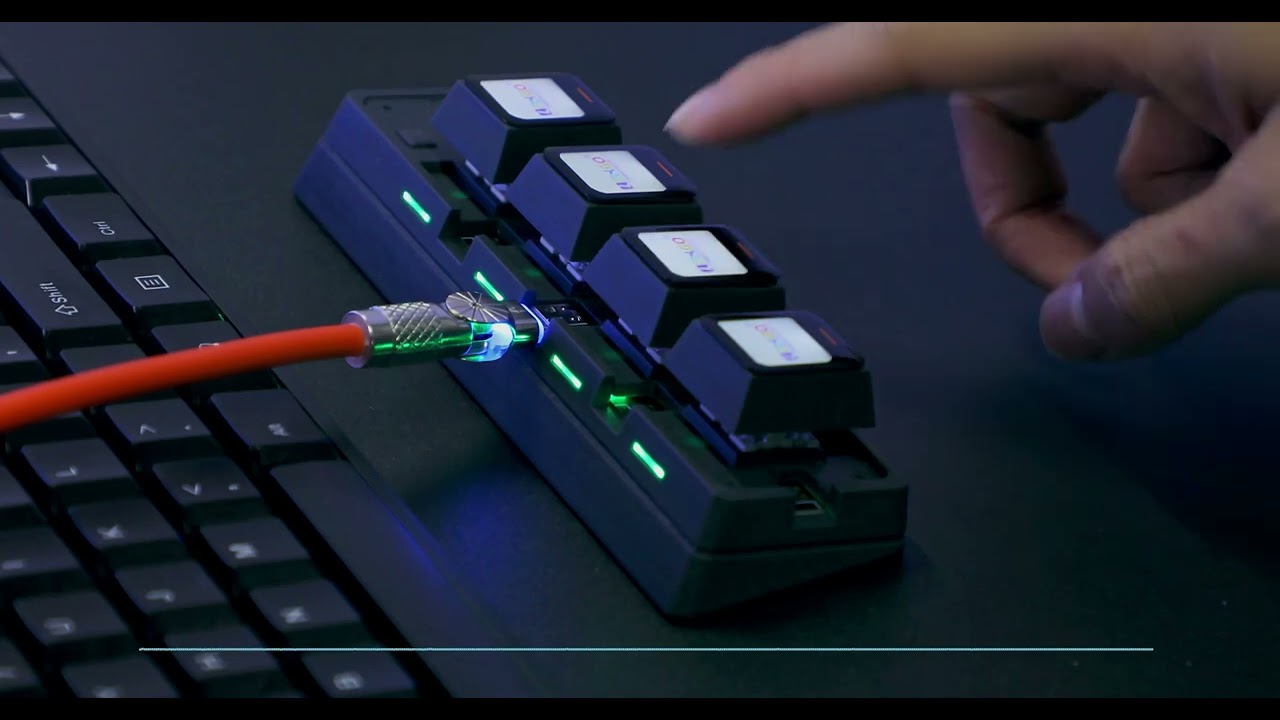 T-Keyboard-S3 4-key USB mechanical keyboard features keycaps with