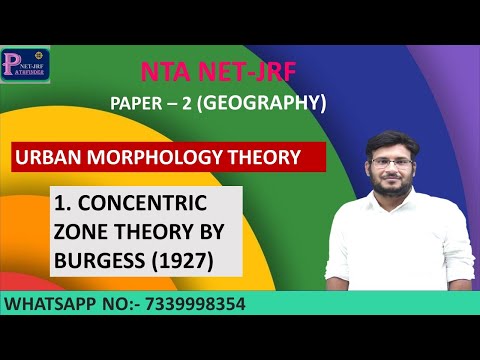 Concentric zone theory of E.W. Burgess, 1927 | संकेन्द्रीय वलय सिद्धांत | urban morphology theory