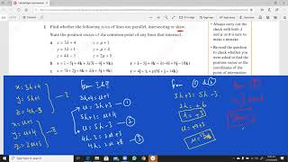 How to Determine if two Vectors are Parallel, non-Parallel and Intersecting or  Skew/A Level Vectors