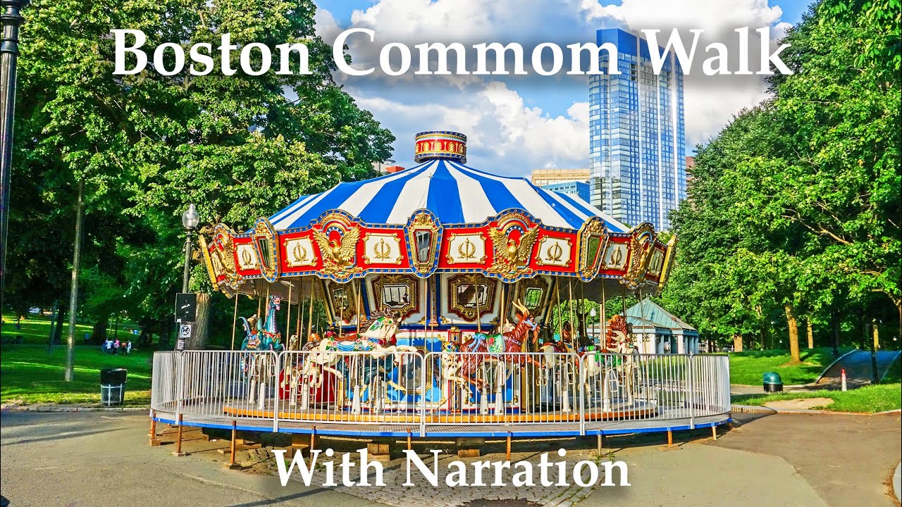 Relaxing Boston Common Walk with Historical Commentary. Brewer Fountain, The Embrace, etc.