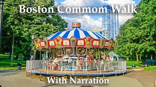 Relaxing Boston Common Walk with Historical Commentary. Brewer Fountain, The Embrace, etc.