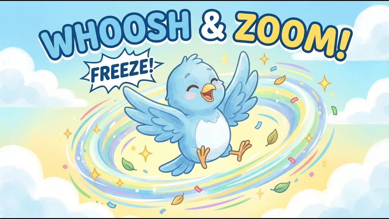 Breezy Blue’s Whoosh & Zoom! 🌀🐦 Freeze Dance Song for Kids | Toon-Up Tuesday | PopSoar