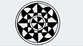 How to draw a design of circle, square and triangle Step by step