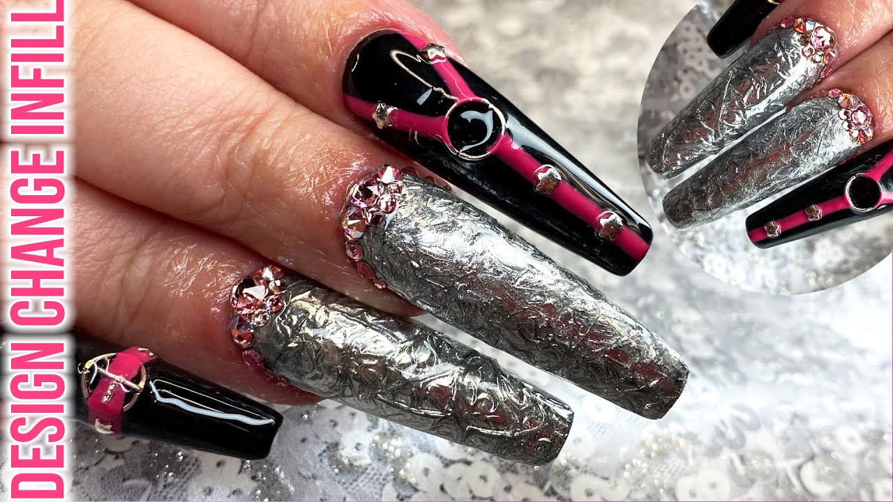Rock 'n' Roll Nail Art - Revamping The Ice Queen Nails - YouTube