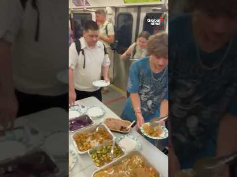 Subway buffet Toronto woman goes viral for serving free food on transit