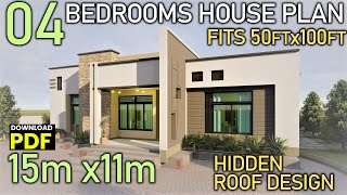 SIMPLE 04 BEDROOMS HOUSE DESIGN HIDDEN ROOF DOWNLOAD PDF