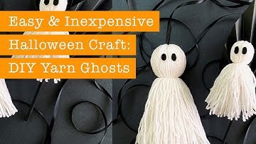 Inexpensive Halloween Crafts: DIY Yarn Ghosts Tutorial
