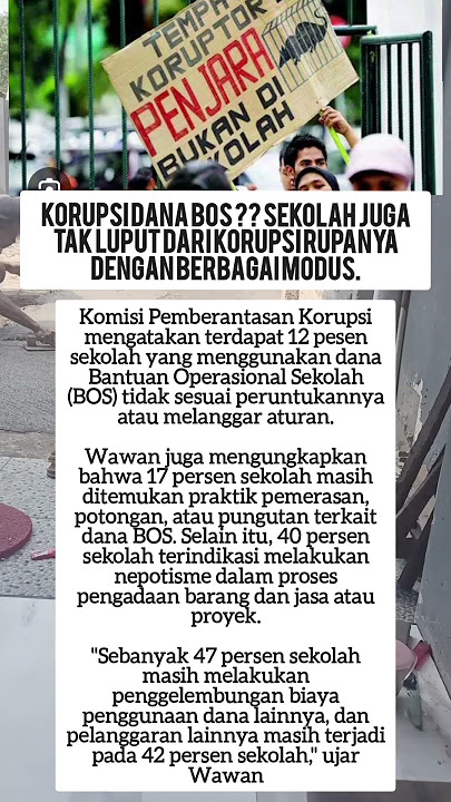 Korupsi dana  BOS, astagaa..tega benerrr