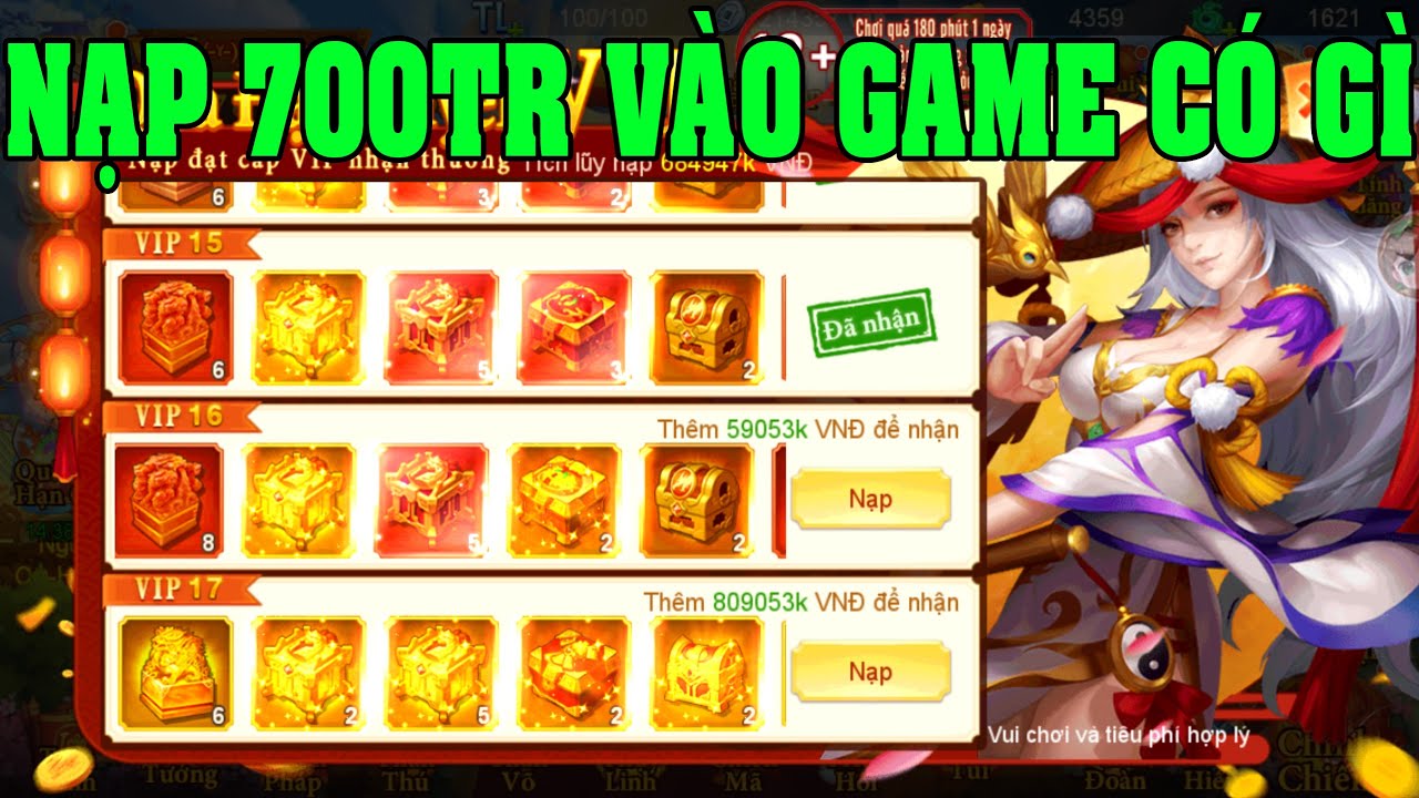 Danh Tướng 3Q Ra Đi AC VIP Nạp 700 Triệu Vào Game Sẽ Có Những Gì Review AC TOP Server