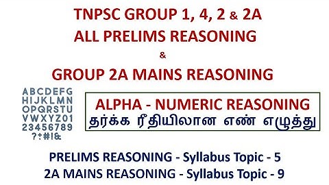 ALPHA NUMERIC REASONING. TNPSC GROUP 2A MAINS REASONING. PDF link in the Description.