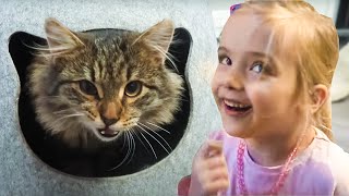 Paulina möchte eine Katze haben  Katzenmama auf Probe und die Kinder spielen mit der süßen Katze