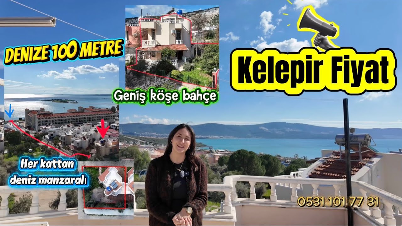 Akbük’ün En Özel Konumu! Denize 100m, 3+1 Köşe Villa, Geniş Bahçe & Deniz Manzarası