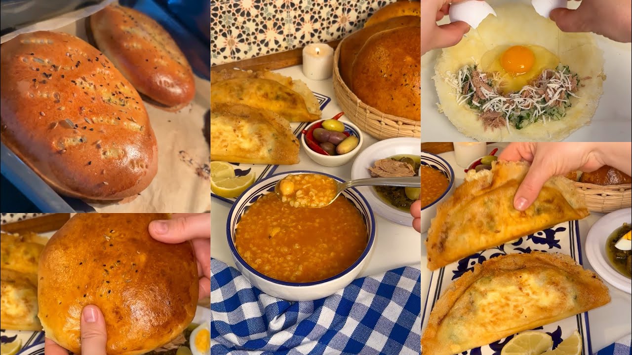 فيديو فيه 3 وصفات برغل جاري يدفي القلب 🇹🇳🔥 مع وصفة خبز يذوب ذوبان في الفمّ وبريكة تونسية تعمل الكيف😍