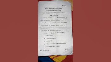 Bca 5th Semester Question Paper 2024 Management Information System
