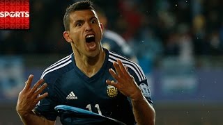 ARGENTINA 1-0 URUGUAY AGUERO AMAZING HEADER SECURES WIN