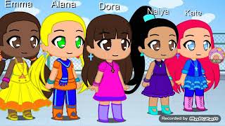 Dora's Explorer Girls In Gacha Club listen to the Explorer girls theme song