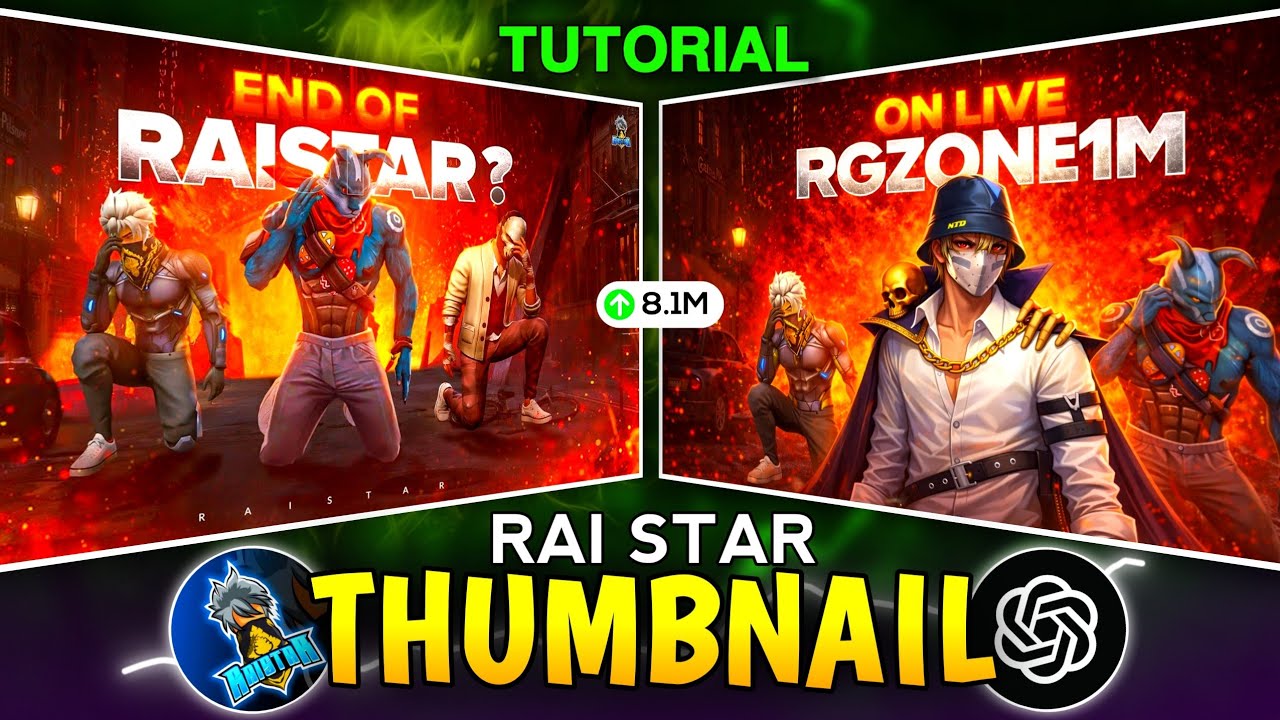 How To Make Thumbnail Like @RaiStar 🔥 | Trending Thumbnail Editing ...