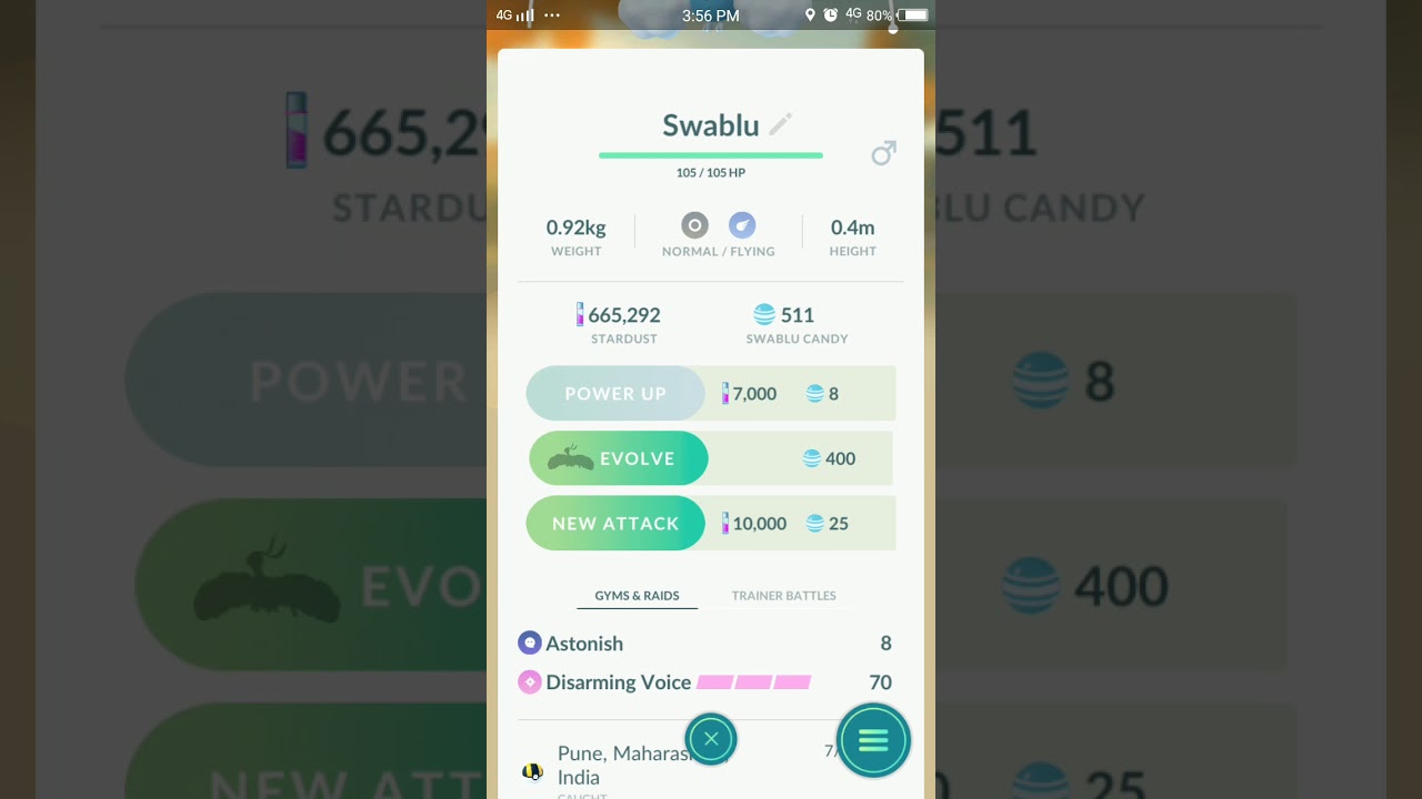 Swablu evolves into Altaria | Highest CP | Pokemon Go