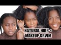 QUICK NATURAL HAIR + MAKEUP GRWM ||  QUEENY KUFFOUR