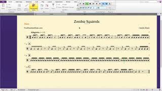 Zombie Squirrels Snare Drum Part