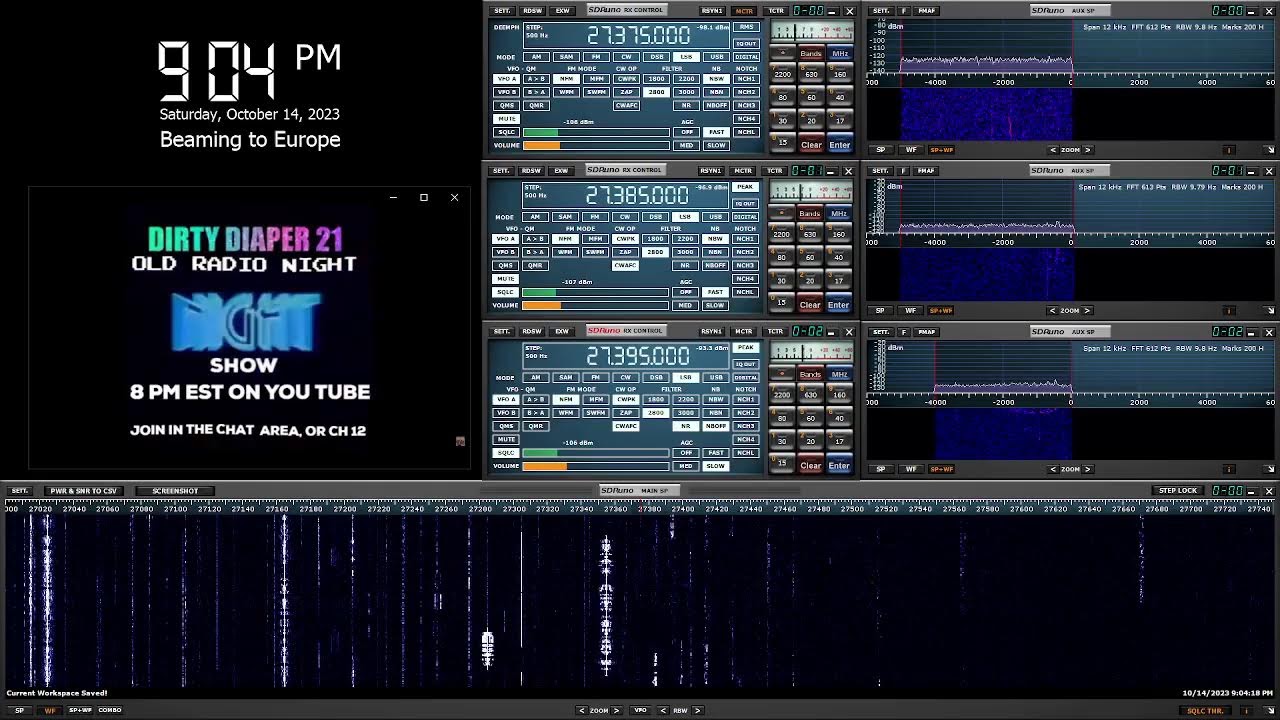 Live CB Radio Videogates CH37 LSB, CH38 LSB & CH39 LSB, SSB DX 0913
