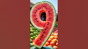 🍉 Watermelon Countdown 9 to 0 with Voice | Fun Timer for Kids #10seconds #countdown #shorts