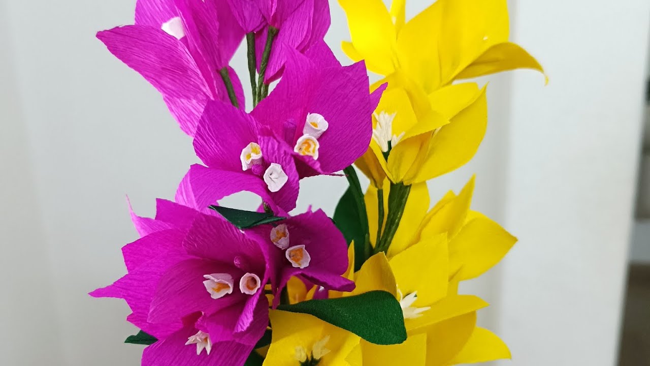  DIY Crepe paper Bougainvillea 😍 YouTube