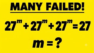 Solve for 'm' in this nice exponential equation | Math Olympiad Mathematics ✴️