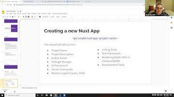 Server Side Rendering with Nuxt and VueJS - JavaScript and Friends Online Meetup - March 2020