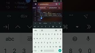 Select option in html . Coding on mobile.