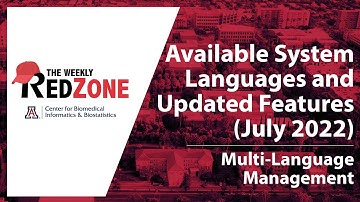REDZone - Multi-Language Management: Available System Languages and Updated Features