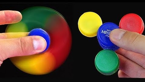 How To Make A Fidget Spinner Out Of Bottle Caps. WITHOUT BEARINGS.#spinner #highspeed #making #idea