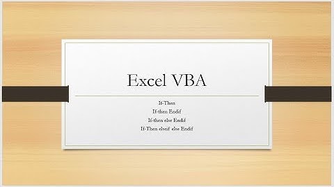 If-end if statement in excel Macro/VBA