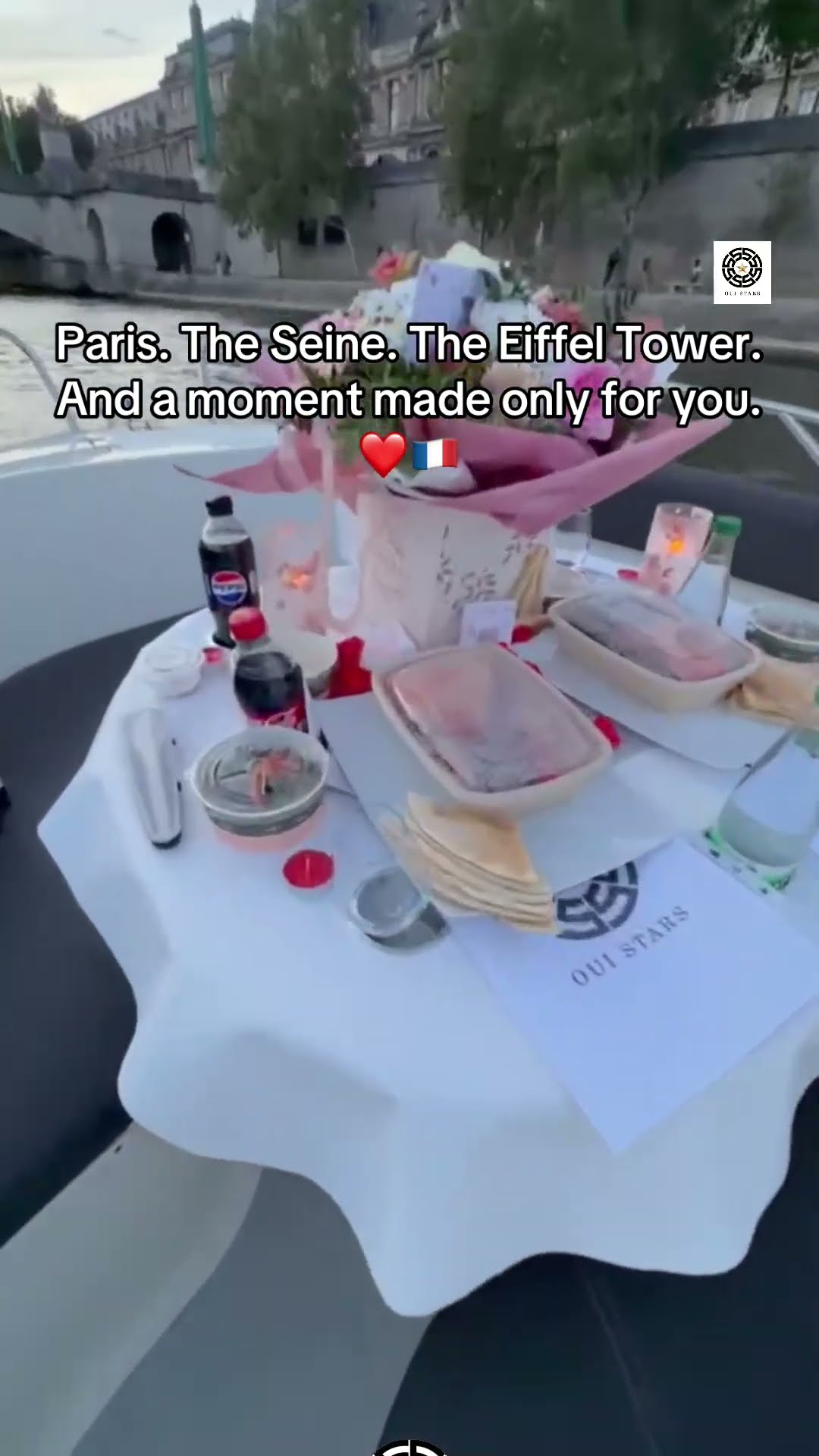 ‏Paris. The Seine. The Eiffel Tower. And a moment made only for you. ❤️🇫🇷