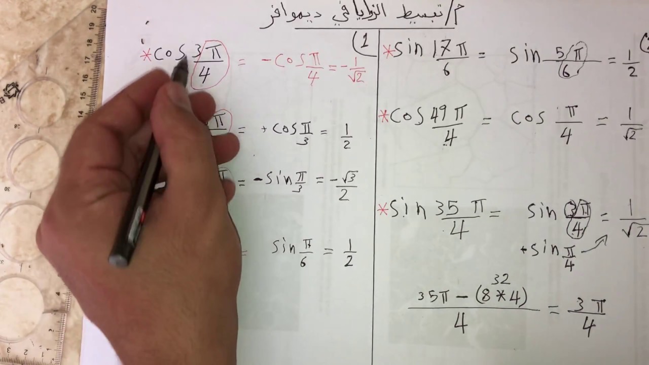 تبسيط الزوايا في مبرهنة ديموفر