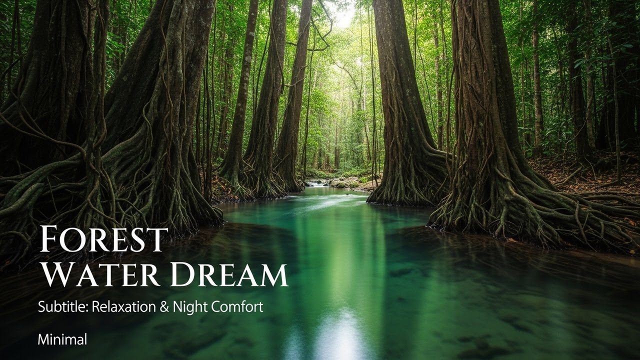 Beautiful Forest Ambience with Gentle Water Flow for Sleep Study Meditation and Inner Peace