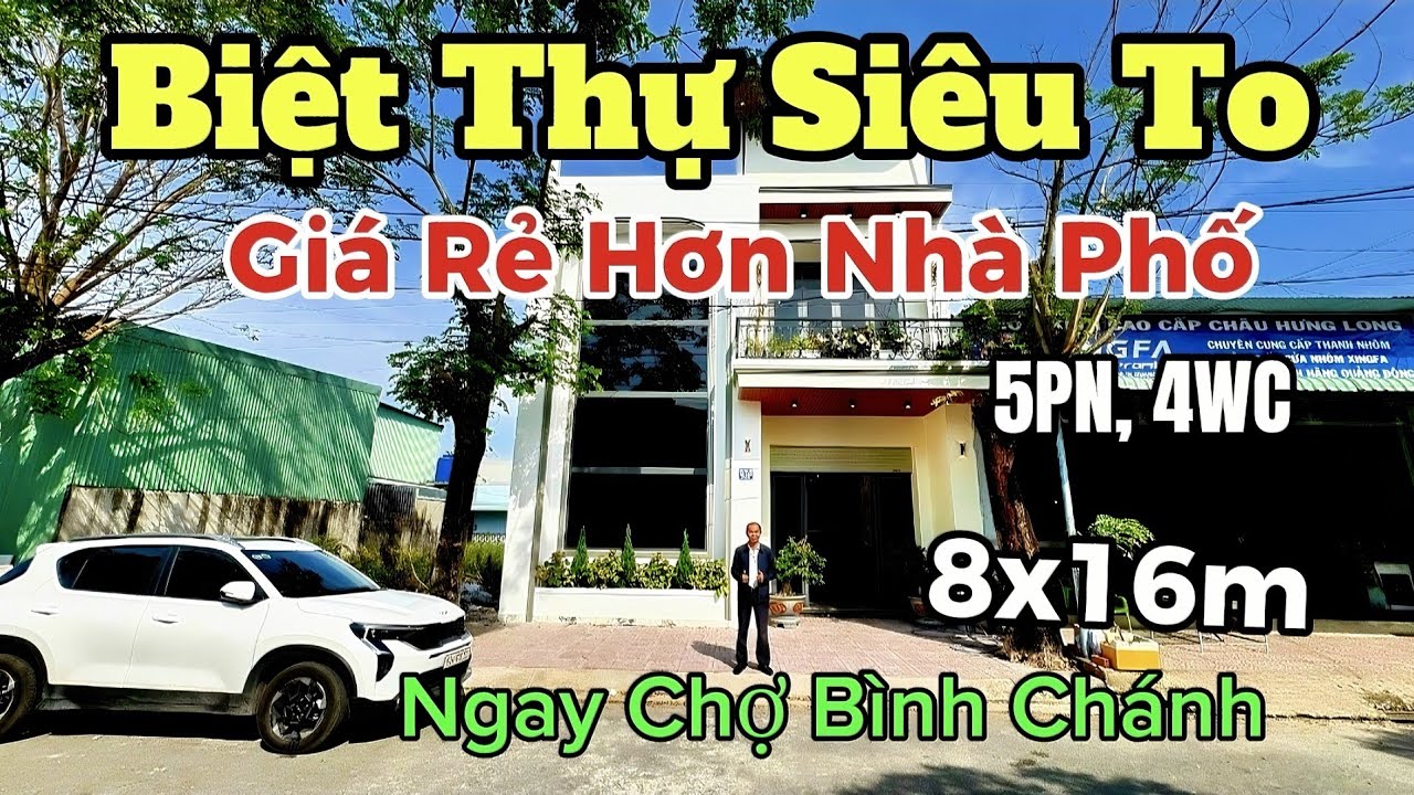 Thái Nguyễn Bán BIỆT THỰ RẺ hơn NHÀ PHỐ, đẹp Ngất Ngây, có 5PN, 4WC, Hòn Non Bộ, Gần Chợ Bình Chánh