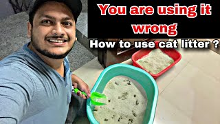 How to use cat litter sand || INDIA  || Fluffy cats