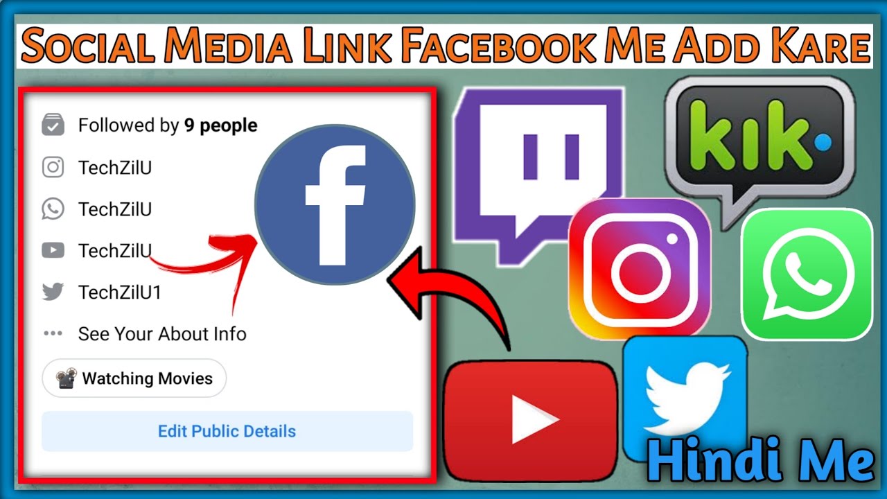 how to add social media link in facebook account Tech ZilU YouTube