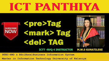 PRE TAG | MARK TAG | DEL TAG IN HTML SINHALA | ICT Panthiya