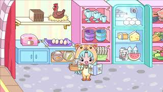 Jibi Land : Princess Castle - Acting like a cat cooking in the kitchen screenshot 3